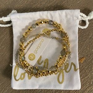 Gorjana labradorite gold plated bracelet set NWT